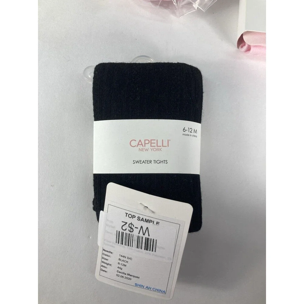 Capelli New York Baby Tights 6-12 Months Lot 6 Pairs Pink White Navy Gold Lot
